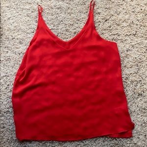 Red chiffon tank top